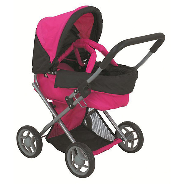 

Коляска для кукол Buggy Boom Infinia трансформер, розовая с черным, Розовый