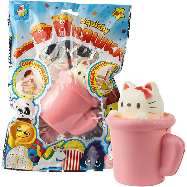 

Игрушка-антистресс 1Toy "Мммняшка" Мини-кошка в чашке, Разноцветный