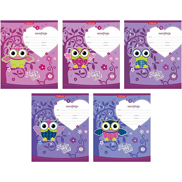 

Тетрадь Erich Krause Lucky Owl, 12 листов, линейка, 10 шт, Разноцветный, Тетрадь Erich Krause Lucky Owl, 12 листов, линейка, 10 шт.