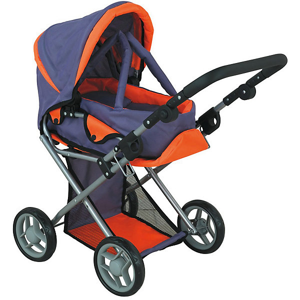 

Коляска для кукол Buggy Boom "Infinia" трасформер, фиолетово-оранжевый, Фиолетовый