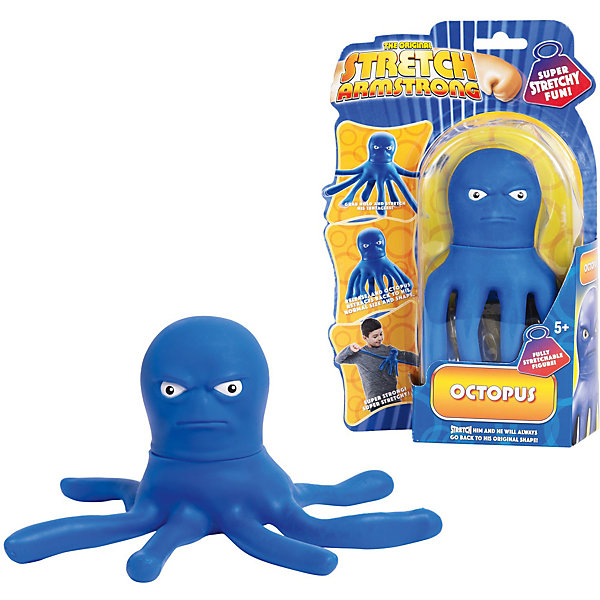 

Тянущаяся минифигурка Stretch Armstrong Осьминог Стретч, синий, Темно-синий деним