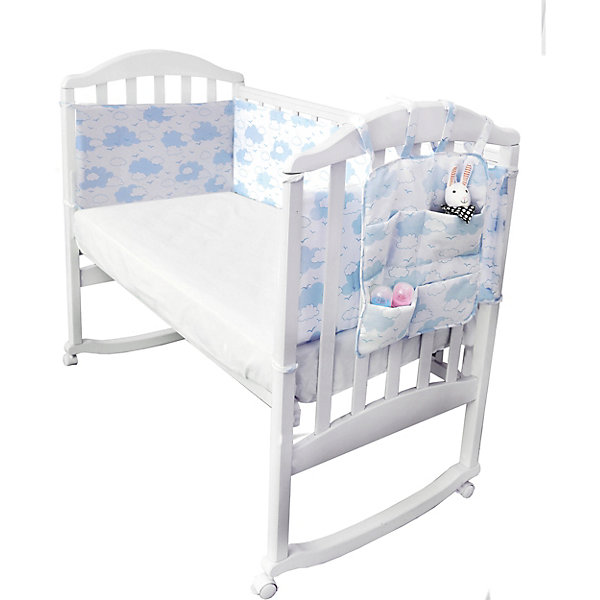 

Борт в кроватку с органайзером Baby Nice "Облака" голубой, Синий