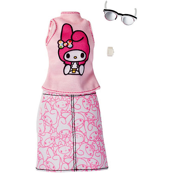 фото Одежда для куклы Barbie "Универсальный наряд коллаборации" Блузка и юбка Hello Kitty Mattel