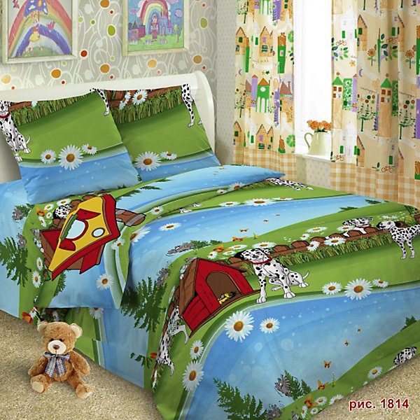 

Детское постельное белье 1,5 сп Letto, Долматинец, Синий
