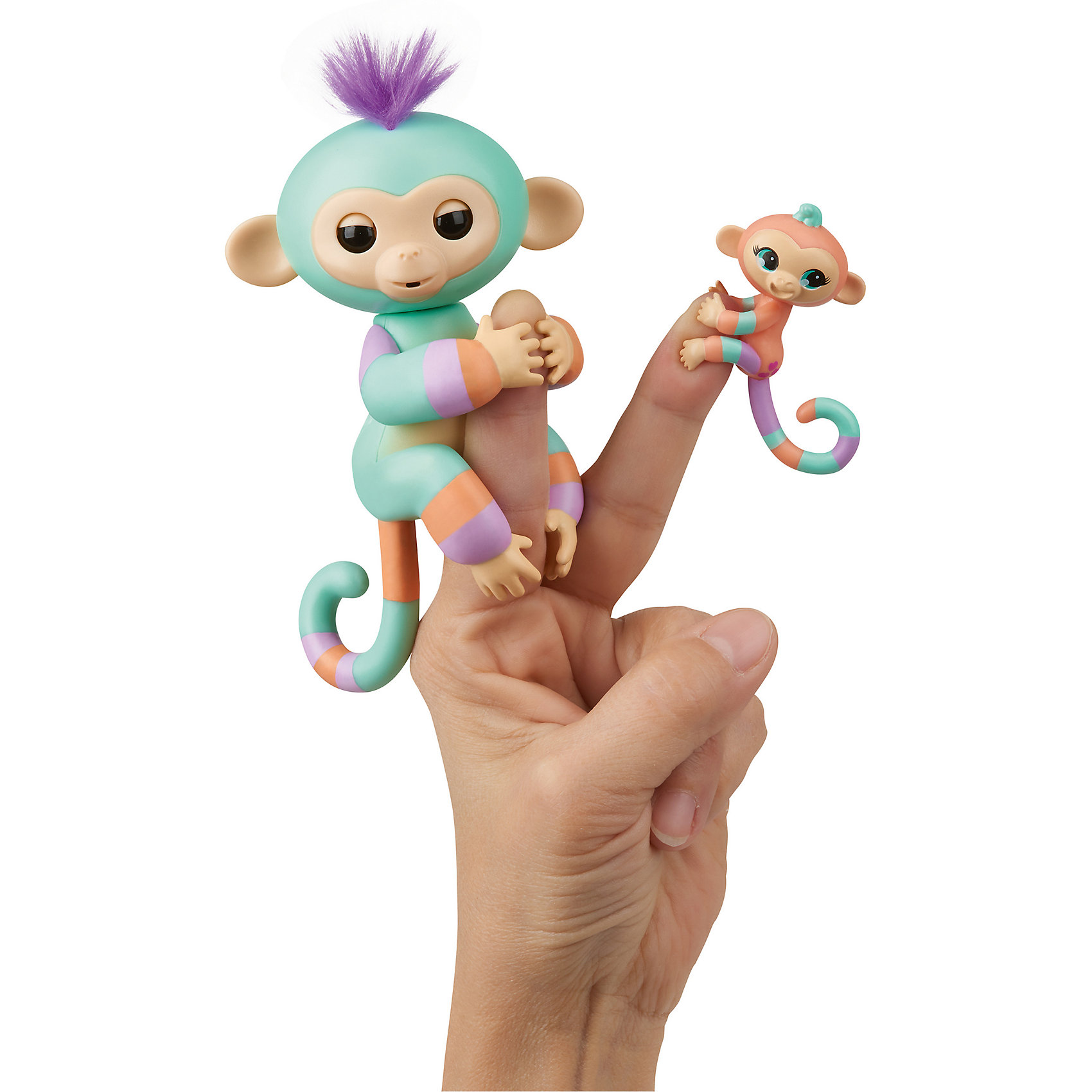 Интерактивная обезьянка Fingerlings "Денни с малышом", 12 см WOWWEE 9391931