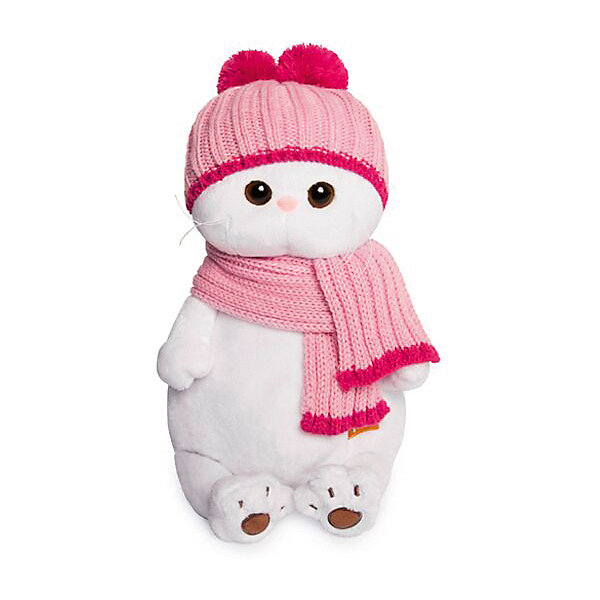 

Мягкая игрушка Budi Basa Кошечка Ли-Ли в розовой шапке с шарфом, 24 см, Белый