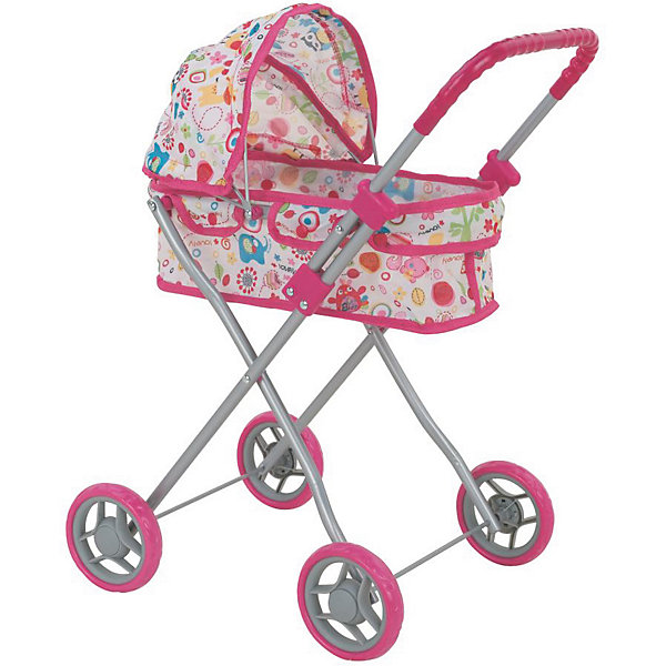 

Коляска для кукол Buggy Boom Микси, бело-розовая, Розовый