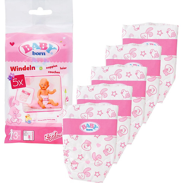 Zapf Creation Памперсы для куклы Zapf Creation Baby born, 5 шт