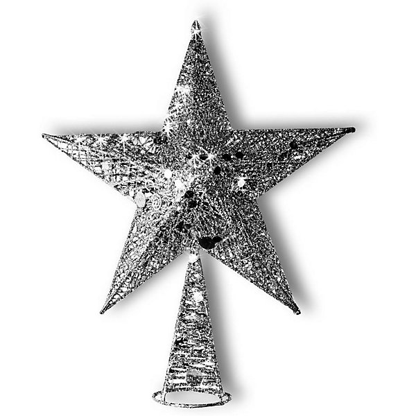фото Верхушка на ёлку B&H "Звезда новогодняя", серебряная