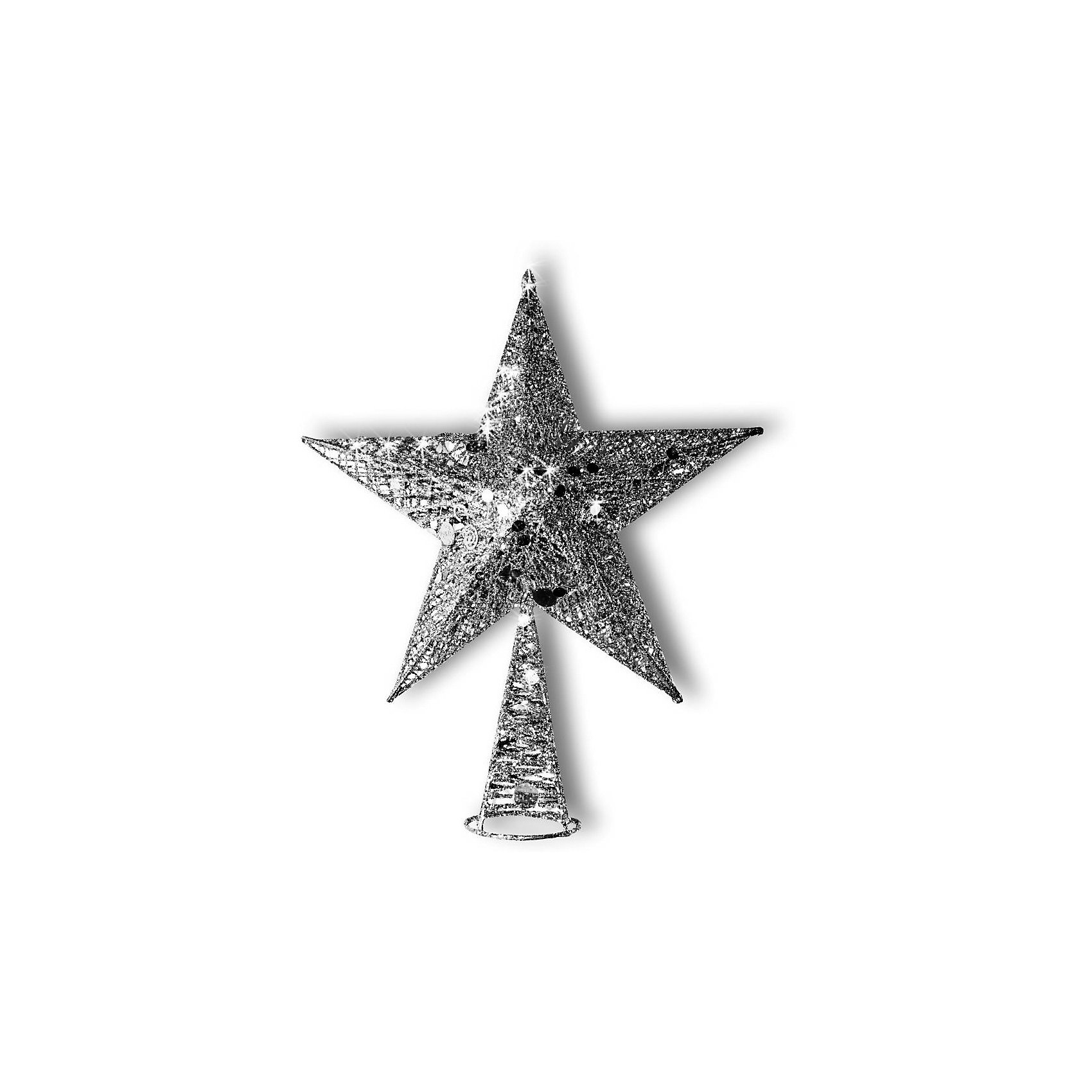 фото Верхушка на ёлку B&H "Звезда новогодняя", серебряная