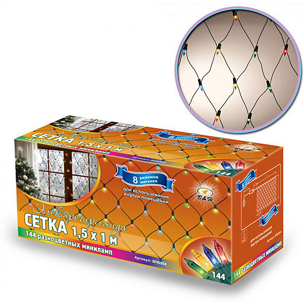 

Электрогирлянда B&H "Сетка", 1,5х1 м, Разноцветный