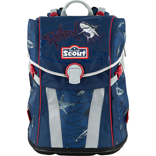 

Ранец Scout Sunny Exklusiv Premium Акула, с наполнением, Темно-синий, Ранец Scout Sunny Exklusiv Premium Акула, с наполнением