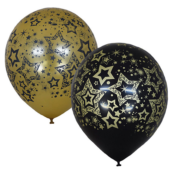 

Воздушные шары Latex Occidental "Голливуд Black&Gold", 25 шт, Разноцветный