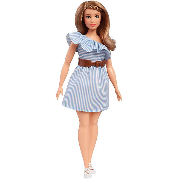 

Кукла Barbie "Игра с модой" в голубом платье в полоску, 29 см