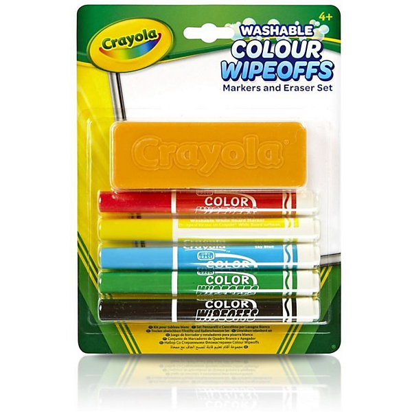 

Набор стираемых фломастеров Crayola с губкой, 5 цветов