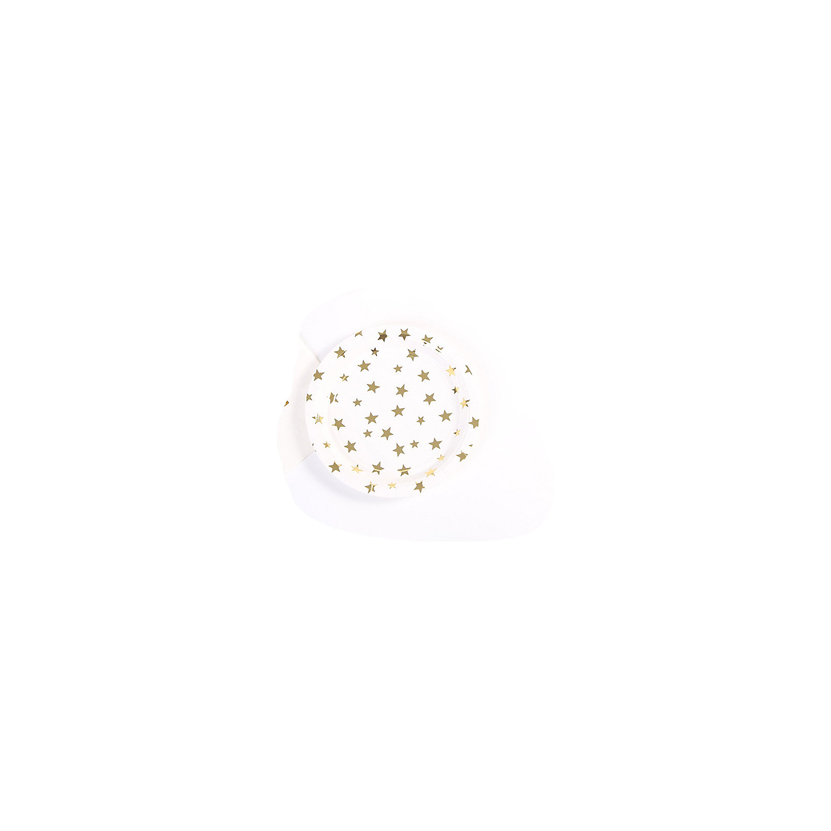 фото Тарелки Феникс-Презент Белые с золотыми звездами, 23 см, 6 шт.
