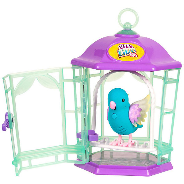 

Интерактивная птичка с клеткой Moose "Little Live Pets" Небесный Колокольчик, со светящимися крылышками, Синий