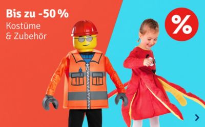 Bis zu -50% auf Kostüme & Zubehör