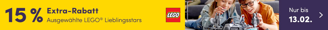 15 % Extra-Rabatt auf ausgewählte LEGO® Lieblingsstars