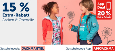 15% дополнительная скидка на куртки и топы или 20% в приложении