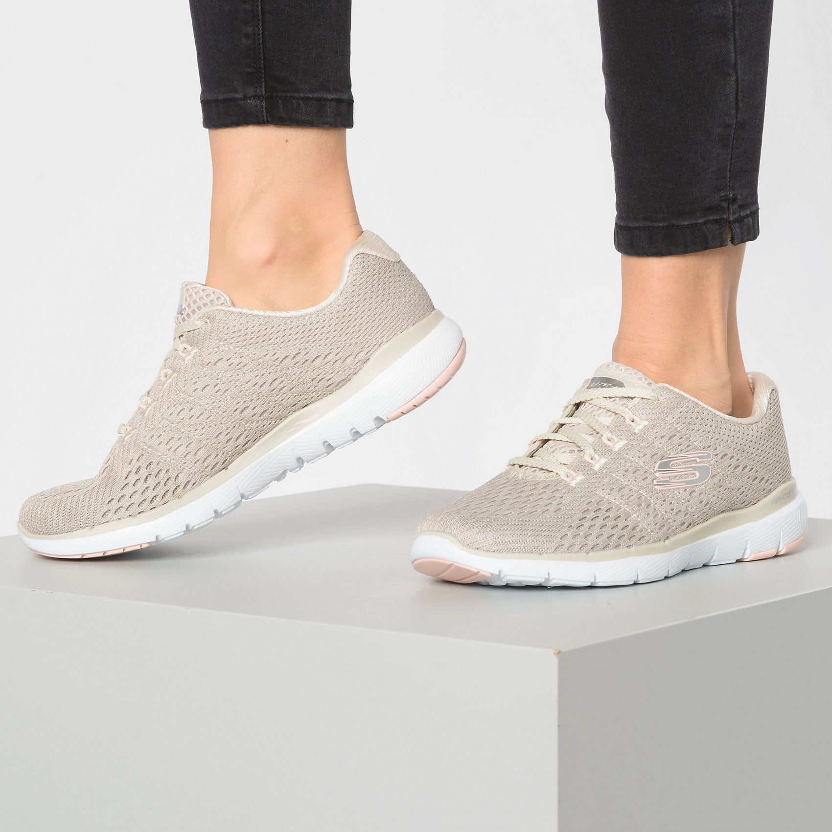 Neu SKECHERS FLEX APPEAL 3.0 SATELLITES Sneakers Low Flex Appeal 3.0 Satellites Navy Grey Ύφασμα | Sneakers