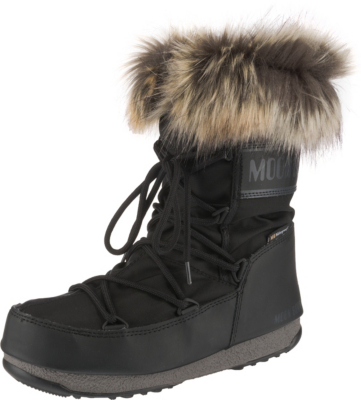 Pre-owned Moon Boot Neu  Monaco Low Winterstiefel 12010401 Für Damen Schwarz