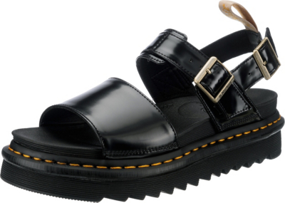 Pre-owned Dr. Martens' Neu Dr. Martens Vegan Voss Riemchensandalen 20026628 Für Damen Schwarz