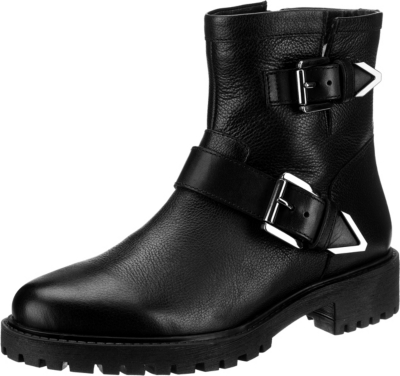 Pre-owned Geox Neu  D Hoara Biker Boots 20405782 Für Damen Schwarz