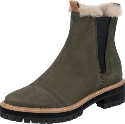 Pre-owned Toms Neu  Dakota Chelsea Boots 20832392 Für Damen Olive