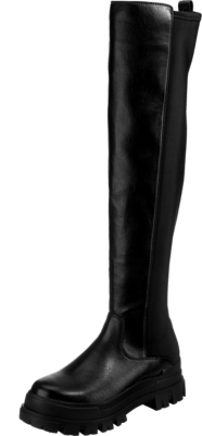 Pre-owned Buffalo Neu  Aspha Over Overknee-stiefel 21511303 Für Damen Schwarz