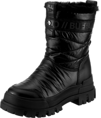 Pre-owned Buffalo Neu  Aspha Quilt Winterstiefeletten 21511405 Für Damen Schwarz