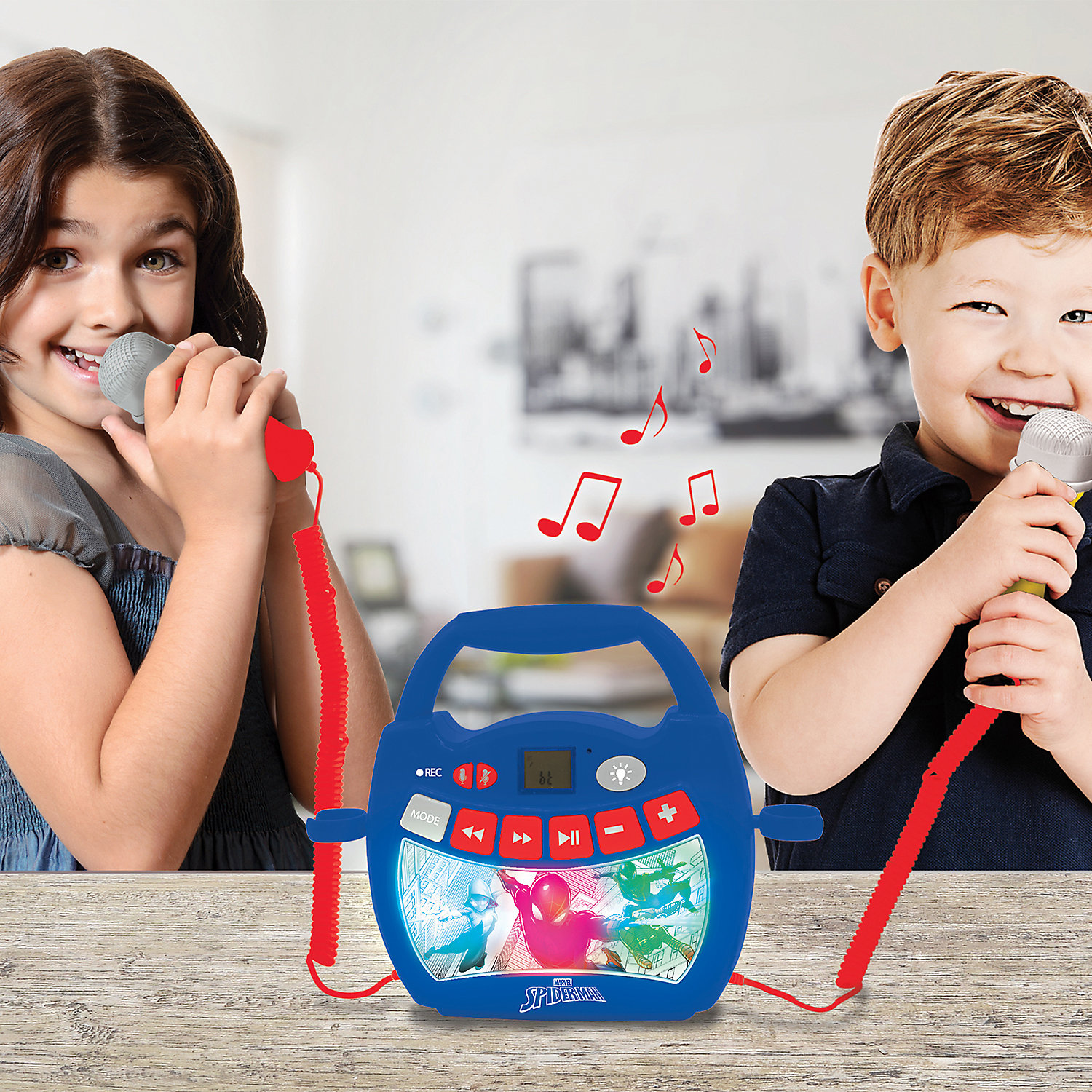 Neu LEXIBOOK Tragbarer Karaoke-Player für Kinder Spiderman 21728227