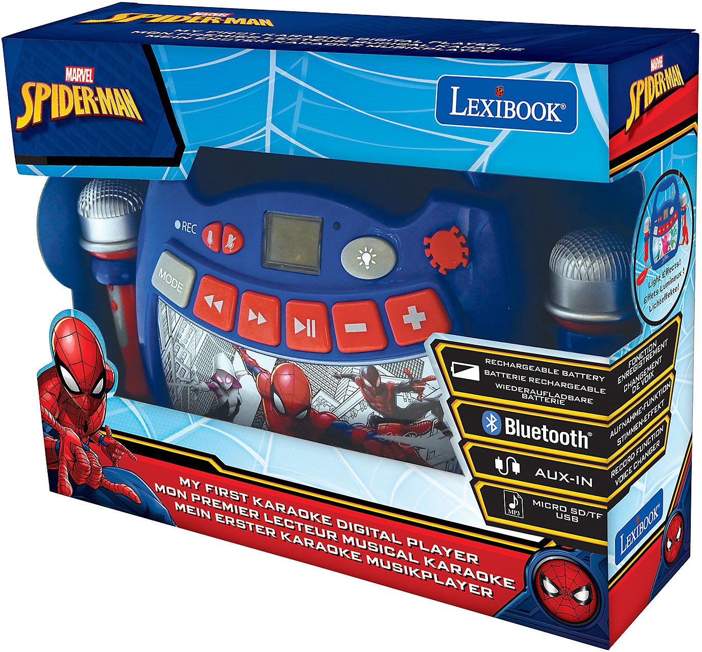 Neu LEXIBOOK Tragbarer Karaoke-Player für Kinder Spiderman 21728227