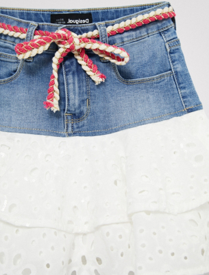 Neu Desigual Kinder Jeansrock FRANCIA 22430503 für Mädchen blau