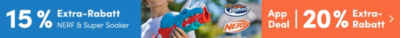 15 % Extra-Rabatt auf NERF & Super Soaker ODER 20 % in der App