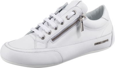 Pre-owned Candice Cooper Neu  Rock Deluxe Zip Sneakers Low 23350150 Für Damen Weiss