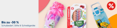 Bis zu -30 % auf Schulbedarf, Stifte & Schreibgeräte
