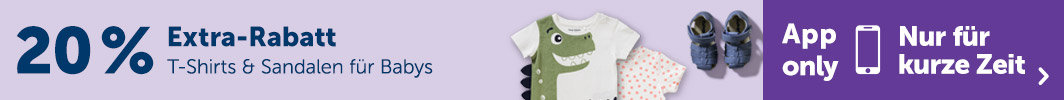 Flash-Sale: 20 % App-Rabatt auf T-Shirts & Sandalen für Babys