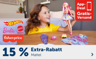 15 % Extra-Rabatt auf Mattel