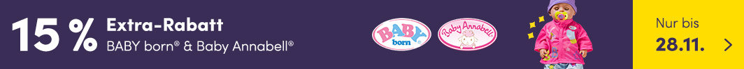 Black Friday: 15 % Extra-Rabatt auf BABY born® & Baby Annabell®