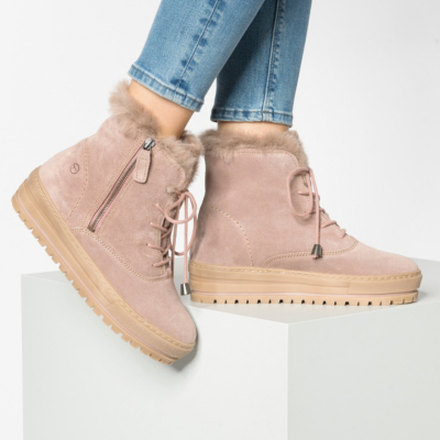Neu Tamaris Winterstiefeletten 8614119 für Damen anthrazit altrosa | eBay